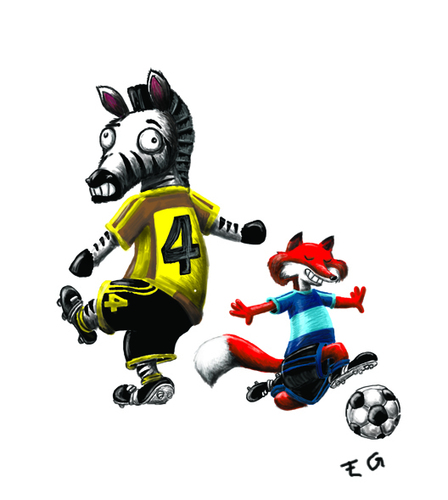 Cartoon: futbol!!! (medium) by ernesto guerrero tagged futbol,animals,naturaleza
