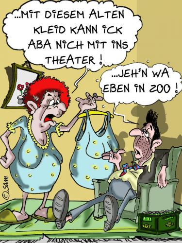Cartoon: altet kleid (medium) by sam tagged liebe,character,mann,frau,woman,sam,man,beziehung,lustig