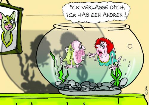 Cartoon: ick hab een anderen (medium) by sam tagged charakter,beziehung,famielie,sam,tiere,liebe