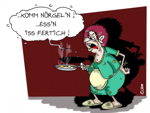 Cartoon: komm nörgeln (medium) by sam tagged beziehung,frau,mann,character,cartoon,hom