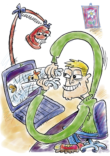 Cartoon: Computer (medium) by astaltoons tagged internet,computer