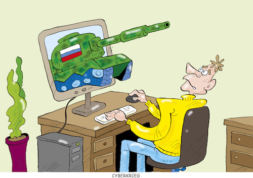 Cartoon: Cyberkrieg (medium) by astaltoons tagged putin,ukraine