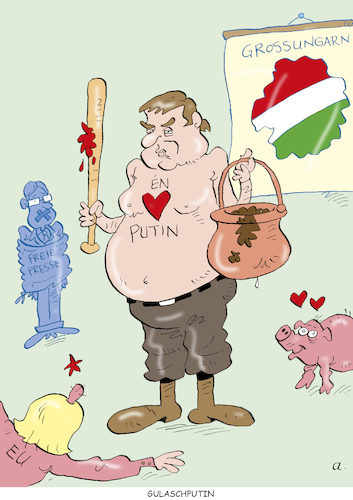 Cartoon: Gulaschputin (medium) by astaltoons tagged orban,putin,ungarn,orban,putin,ungarn
