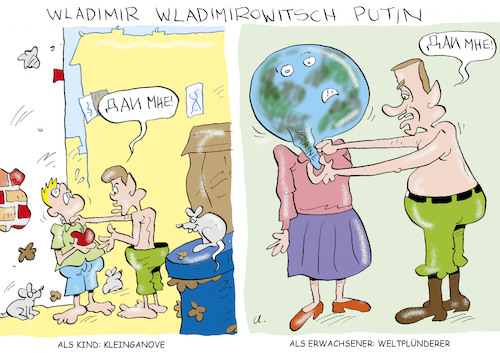 Cartoon: Kleinganove (medium) by astaltoons tagged putin,ukraine,krieg,putin,ukraine,krieg