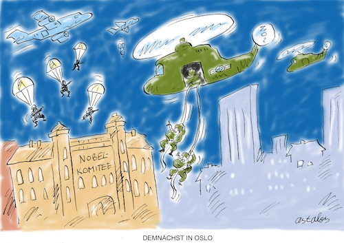 Cartoon: Nobelkomitee (medium) by astaltoons tagged trump,nobelpreis,trump,nobelpreis