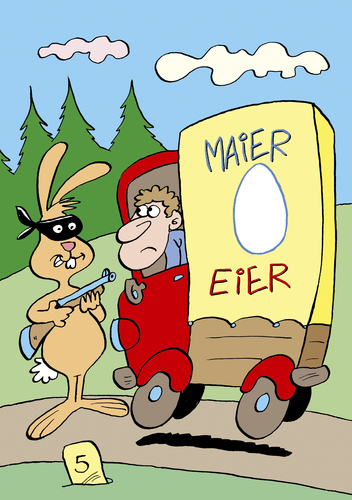 Cartoon: Osterhase (medium) by astaltoons tagged ostern,osterhase,lastwagen,schiessgewehr,gewehr,maske