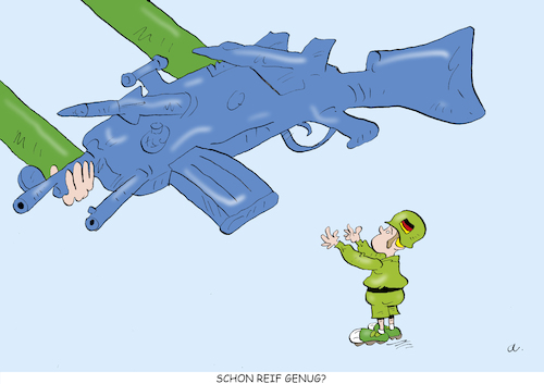 Cartoon: Reifeprüfung (medium) by astaltoons tagged bundeswehr,putin,krieg,bundeswehr,putin,krieg
