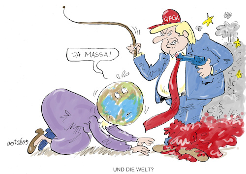 Cartoon: Weltherrschaft (medium) by astaltoons tagged trump,welt,trump,welt