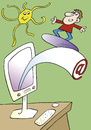 Cartoon: Computer (small) by astaltoons tagged computer,internet,surfen