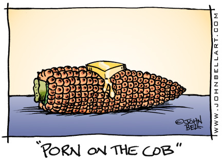 Cartoon: Porn on the Cob (medium) by JohnBellArt tagged cob,corn,butter,boobs,food