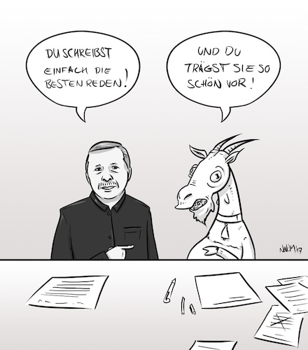 Cartoon: Erdogans Ghostwriter (medium) by INovumI tagged erdogan,rede,ghostwriter