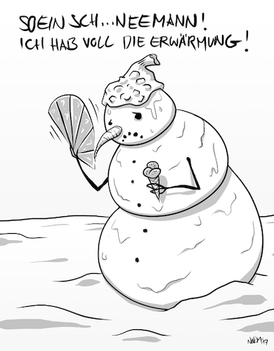 Cartoon: Erwärmung (medium) by INovumI tagged schnee,schneemann,erwärmung,erkältung,hitze,kälte,eis