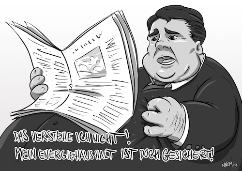 Cartoon: Gabriel - ein Mann mit Energie (medium) by INovumI tagged sigmar,gabriel,energie,energiewende,bundesrechnungshof,energiepolitik,rüge,mängel,kritik