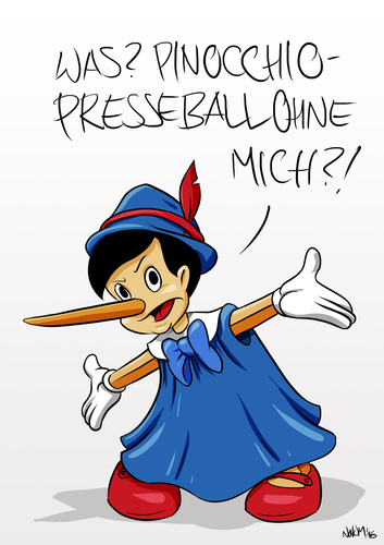 Cartoon: Pinocchio Presseball (medium) by INovumI tagged petry,meuthen,bundespresseball,pinocchiopresse