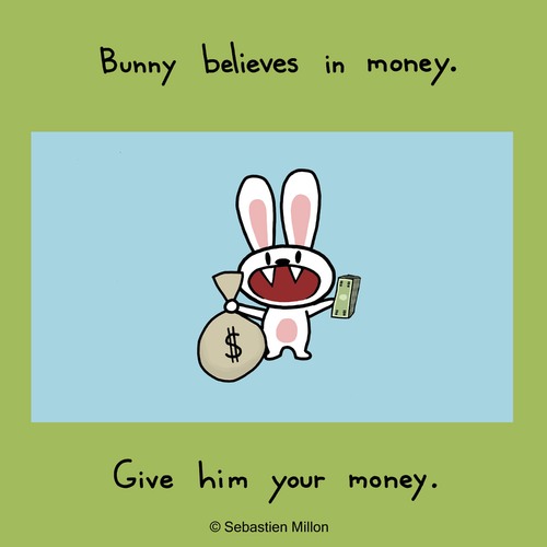 Cartoon Money Bunny Medium By Sebreg Tagged Rabbitbunnymoney