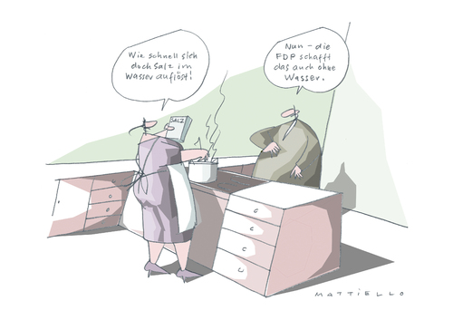 Cartoon: Auflösung (medium) by Mattiello tagged fdp,fdp,partei,wasser