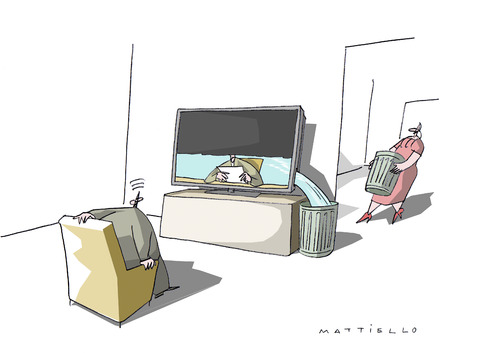 Cartoon: Entleerung (medium) by Mattiello tagged fernsehen,programme,beziehung,mann,frau,paar,mattiello,fernsehen,programme,beziehung,mann,frau,paar