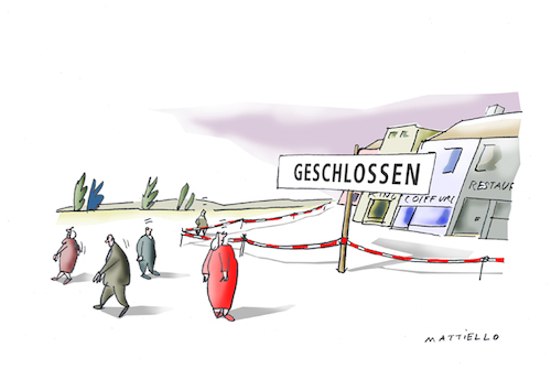 Cartoon: Geschlossen (medium) by Mattiello tagged ausgesperrt,ausgesperrt