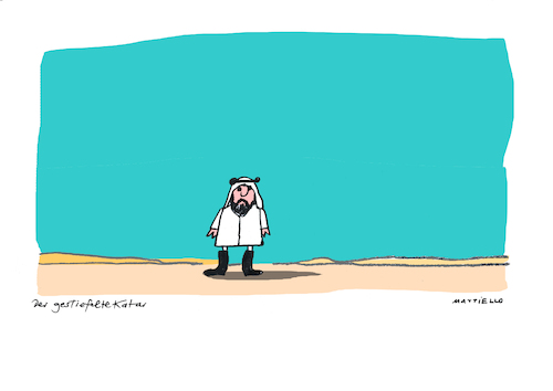 Cartoon: Katar (medium) by Mattiello tagged katar,wüste,sand,araber,duenen,märchen,kater,stiefel,katar,wüste,sand,araber,duenen,märchen,kater,stiefel