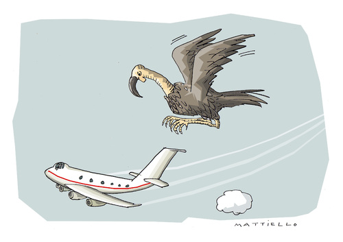 Cartoon: Nun fliegen sie wieder (medium) by Mattiello tagged aschenwolke,luftverkehr,flugverbot,einnahmenausfälle,verluste,pleitegeier,fluggesellschaften,luftverkehr,flugverbot,pleitegeier,fluggesellschaften,verluste,vulkan,fliegen,fluzeug,transport,verkehr,chaos