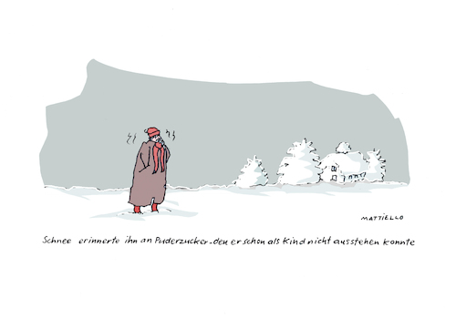 Cartoon: Puderzucker (medium) by Mattiello tagged winter,schnee,eisig,kalt,frostig,frieren,puderzucker,neuschnee,schneeflocken,winter,schnee,eisig,kalt,frostig,frieren,puderzucker,neuschnee,schneeflocken