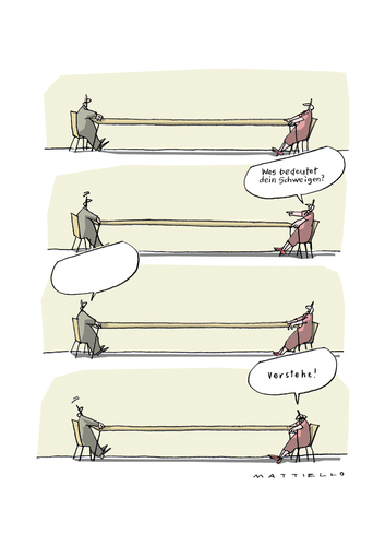 Cartoon: Schweigen (medium) by Mattiello tagged mann,frau,paar,beziehung,kommunikation,mann,frau,paar,kommunikation,beziehung,liebe,partnerschaft