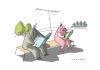 Cartoon: Idylle (small) by Mattiello tagged mann,frau,paar,bücher,lesen,antenne