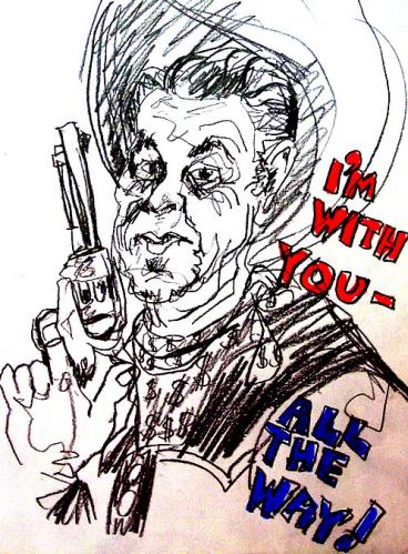 Cartoon: In gun we trust! (medium) by Marga Ryne tagged ronald,reagan