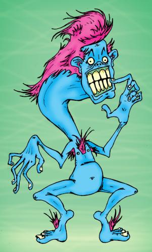 Cartoon: FREAK! (medium) by bigdaddystovetop tagged weird,silly,strange,funny,freak