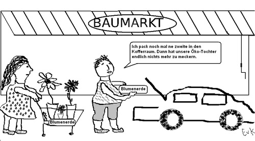 Cartoon: Zweite Erde im Kofferraum (medium) by Edzard von Keitz tagged wirt,tun,so,also,ob,wir,eine,zweite,erde,welt,im,kofferraum,hätten
