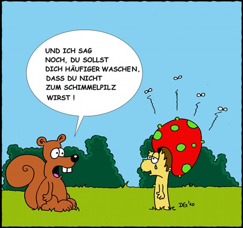 Cartoon: Schimmelpilz (medium) by sinnfrei-cartoons tagged pilze
