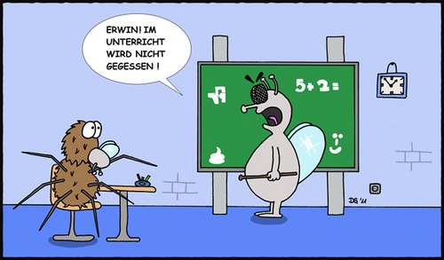 Cartoon: Spinnenunterricht (medium) by sinnfrei-cartoons tagged spinnen