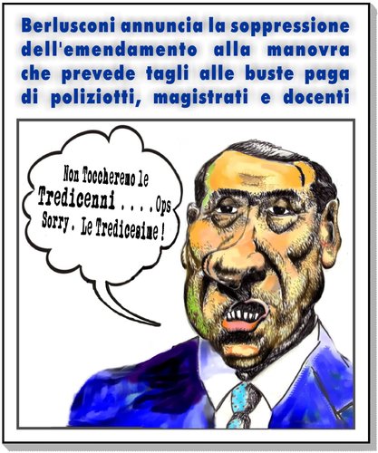 Cartoon: le tredicenni (medium) by yalisanda tagged berlusconi,tredicenni,silvio,minorenni,tredicesima,italia,politics