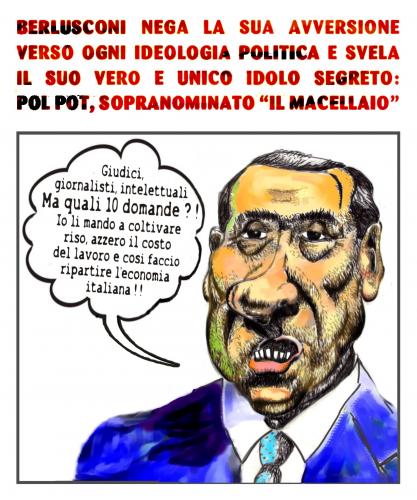 Cartoon: Pol Pot Papi (medium) by yalisanda tagged berlusconi,polpot,cambodia,italy,ideologia,politica,politic,giornalisti,magistrati,giudici,riso,irony,illustration,comics,satire,economy,crise,global,macellaio