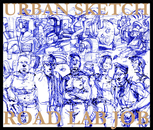 Cartoon: road lab job (medium) by yalisanda tagged restaurant,vietnam,italy,illustration,urban,sketches,job