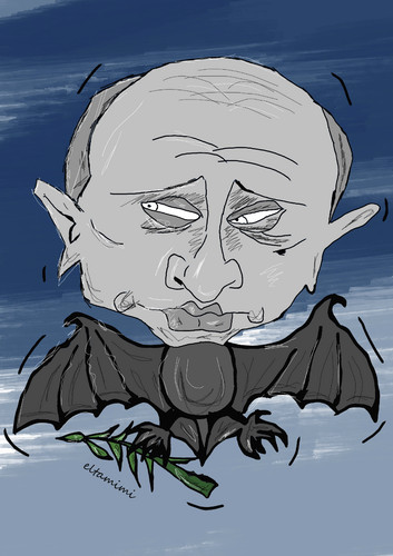 Cartoon: putin and peace (medium) by Mohamad Altamimi tagged war,putin,peace,syria