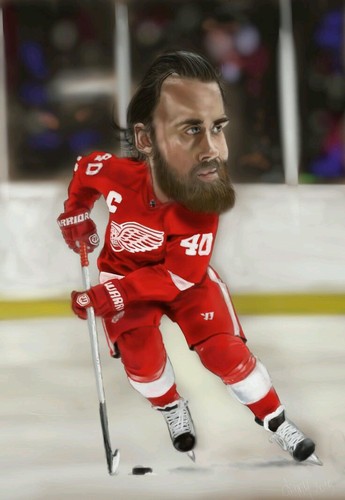 Cartoon: Henrik Zetterberg (medium) by Danny Kohn tagged detroit,red,wings,caricature