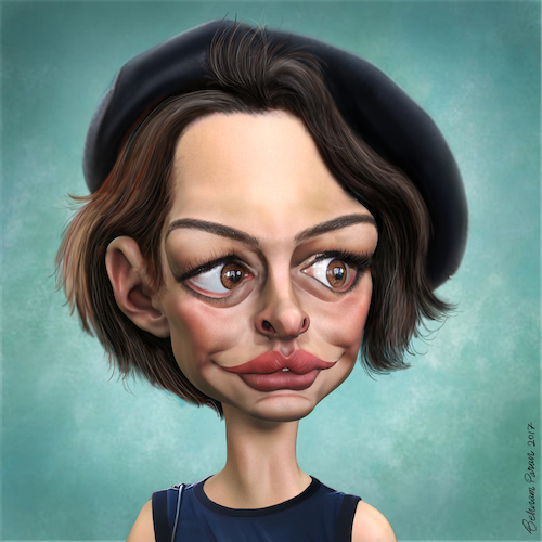 Cartoon: Anne Hathaway (medium) by BehnamParan tagged annehathaway,actress