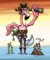 Cartoon: Flamingo Pirate (small) by vanolmen tagged pirate flamingo