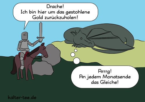 Cartoon: immer wieder (medium) by kowo tagged drache,ritter