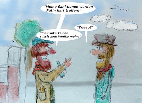 Cartoon: alle machen mit (medium) by ab tagged putin,eu,ukraine,russland,sanktionen,deutschland,alkohol
