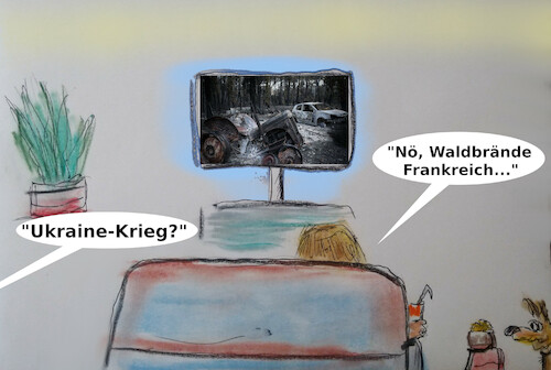 Cartoon: alles egal (medium) by ab tagged europa,krieg,ukraine,tv,klimawandel,katastrophe