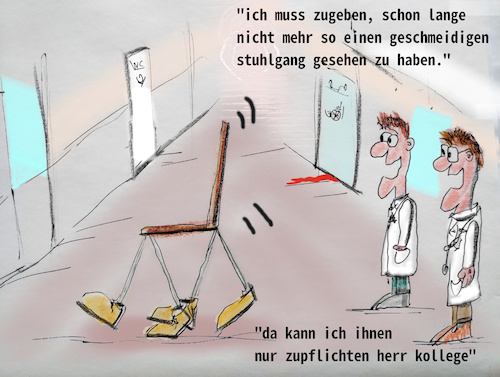 Cartoon: auf dem klinikflur (medium) by ab tagged klinik,krankenhaus,arzt,doktor,sitzmöbel,verdauung,fachgespräch