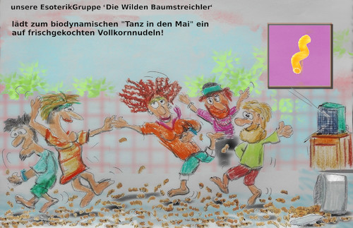 Cartoon: bayrische untergrundbewegung (medium) by ab tagged bayern,tradition,mai,tanz,virus,corona,verbot,lockdown,kontakt