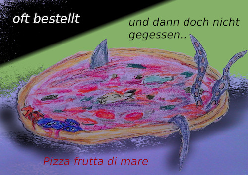 Cartoon: buon appetito (medium) by ab tagged pizza,italien,urlaub,essen,favoriten