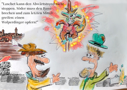 Cartoon: csuparteitag II (medium) by ab tagged wahlen,deutschland,bayern,csu,cdu,mp,kanzler