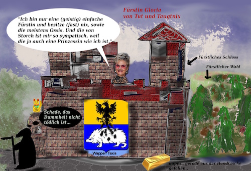 Cartoon: der adel spricht (medium) by ab tagged adel,bayern,fürstin,tut,blabla