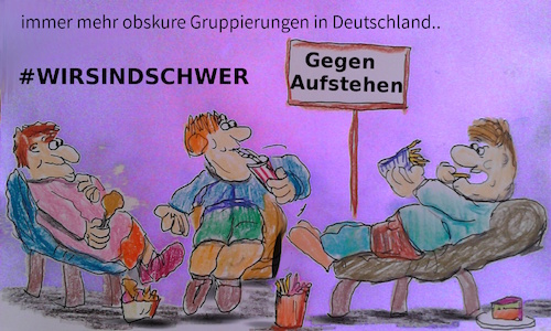 Cartoon: die anderen (medium) by ab tagged deutschland,hashtag,deutsche,dicke,bewegung,politik,essen,gegen