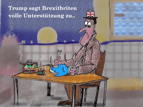 Cartoon: donald hilft (medium) by ab tagged england,brexit,trump,usa