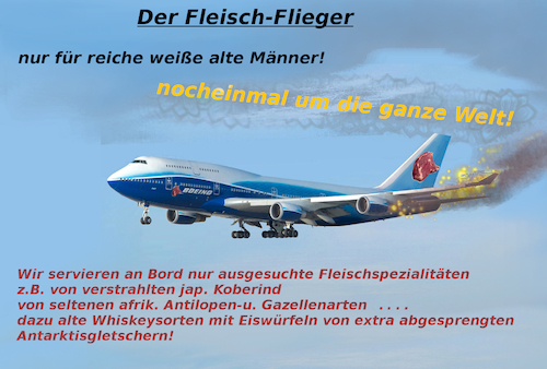 Cartoon: ein letztes ma h l (medium) by ab tagged alt,mann,welt,flieger,essen